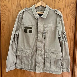 Zara Men’s Designer Military Jacket Coat - khaki beige (Men’s XL)